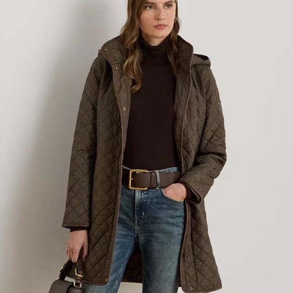 Ralph Lauren Jackets & Blazers - Ralph Lauren Brown Plaid Quilted Hooded Coat